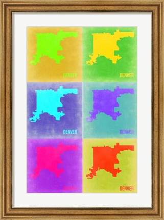 Framed Denver Pop Art Map 3 Print