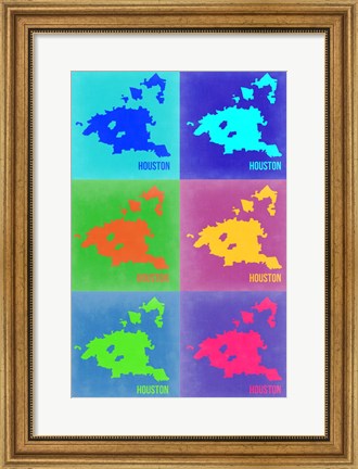 Framed Houston Pop Art Map 3 Print