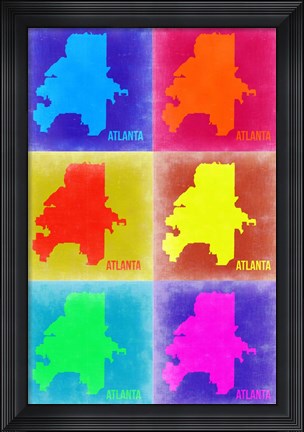 Framed Atlanta Pop Art Map 3 Print