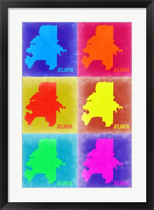 Framed Atlanta Pop Art Map 3 Print
