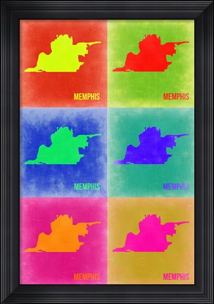 Framed Memphis Pop Art Map 3 Print