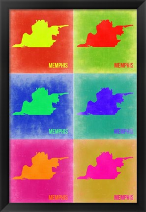 Framed Memphis Pop Art Map 3 Print