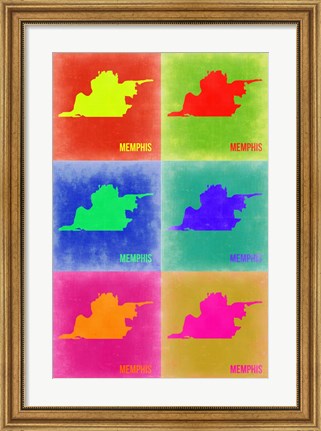 Framed Memphis Pop Art Map 3 Print