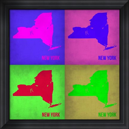 Framed New York Pop Art Map 1 Print