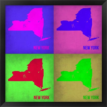 Framed New York Pop Art Map 1 Print