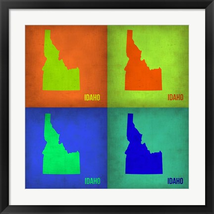 Framed Idaho Pop Art Map 1 Print