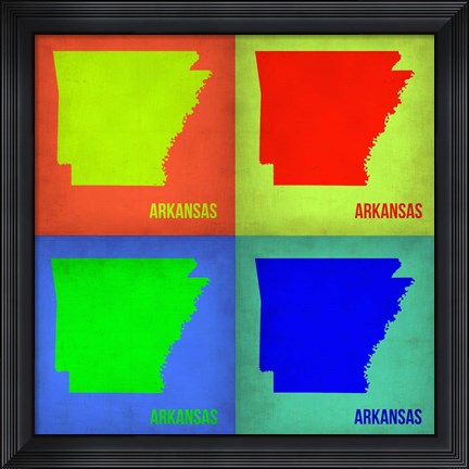 Framed Arkansas Pop Art Map 1 Print