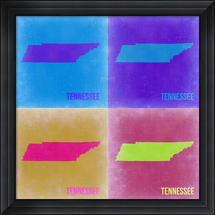 Framed Tennesse Pop Art Map 2 Print