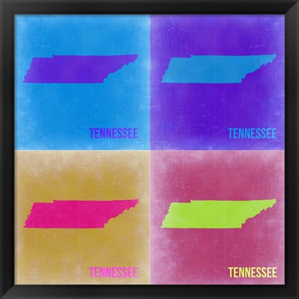 Framed Tennesse Pop Art Map 2 Print