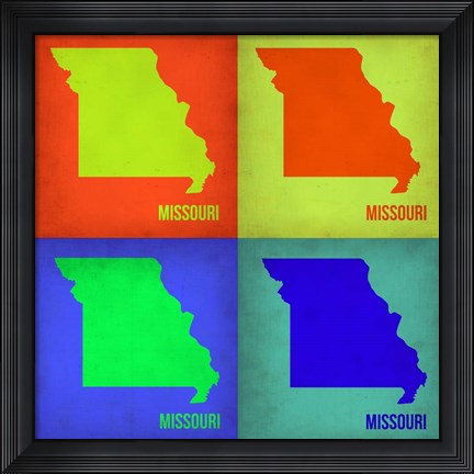 Framed Missouri Pop Art Map 1 Print