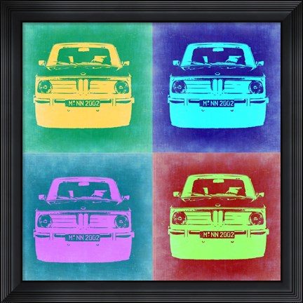 Framed BMW 2002 Pop Art 1 Print