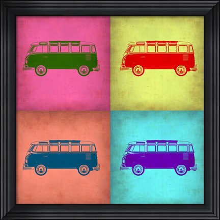 Framed VW Bus Pop Art 1 Print