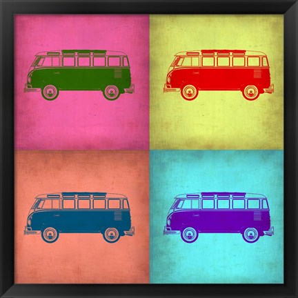 Framed VW Bus Pop Art 1 Print