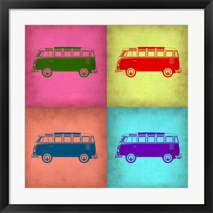 Framed VW Bus Pop Art 1 Print