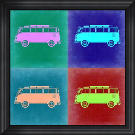 Framed VW Bus Pop Art 2 Print