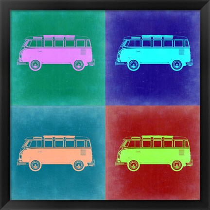 Framed VW Bus Pop Art 2 Print