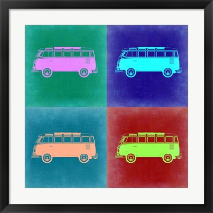 Framed VW Bus Pop Art 2 Print