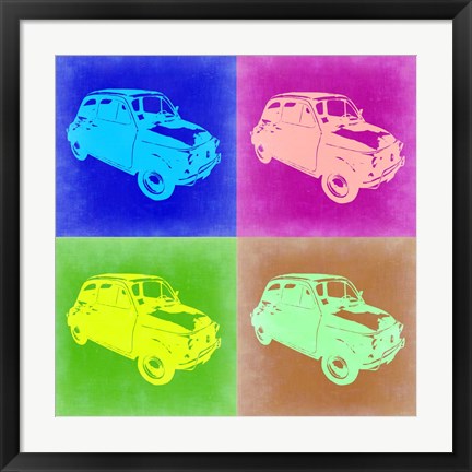 Framed Fiat 500 Pop Art 2 Print