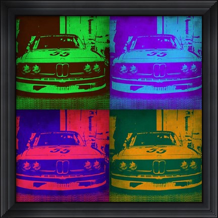 Framed BMW Front Pop Art 2 Print