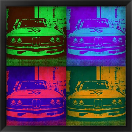 Framed BMW Front Pop Art 2 Print