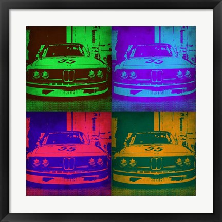 Framed BMW Front Pop Art 2 Print