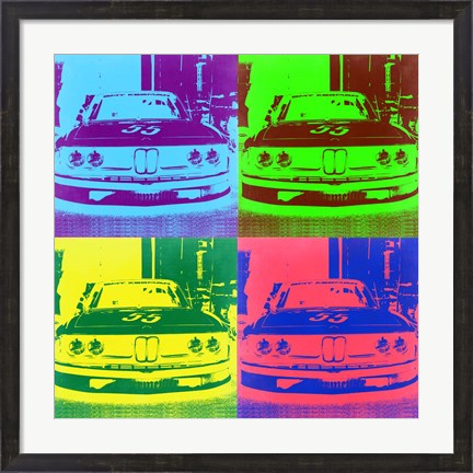 Framed BMW Front Pop Art 3 Print