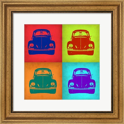 Framed VW Beetle Front Pop Art 1 Print