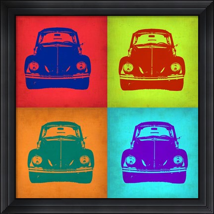 Framed VW Beetle Front Pop Art 1 Print