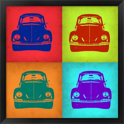 Framed VW Beetle Front Pop Art 1 Print