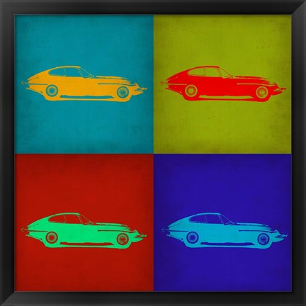 Framed Jaguar E Type Pop Art 1 Print