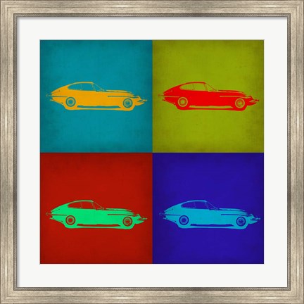 Framed Jaguar E Type Pop Art 1 Print