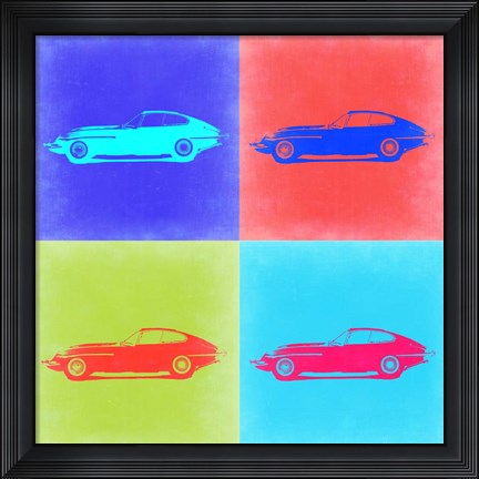 Framed Jaguar E Type Pop Art 2 Print