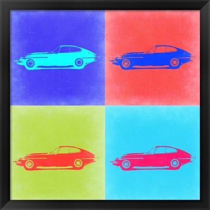 Framed Jaguar E Type Pop Art 2 Print