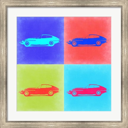 Framed Jaguar E Type Pop Art 2 Print