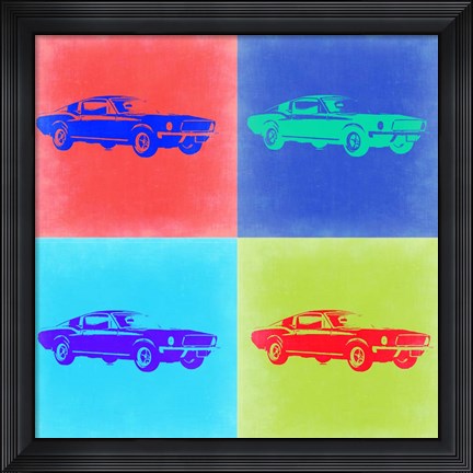 Framed Ford Mustang Pop Art 2 Print