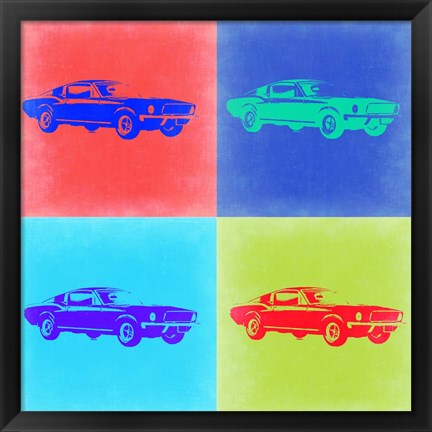 Framed Ford Mustang Pop Art 2 Print