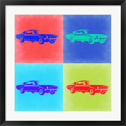 Framed Ford Mustang Pop Art 2 Print