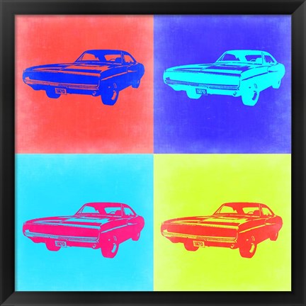 Framed Dodge Charger Pop Art 2 Print