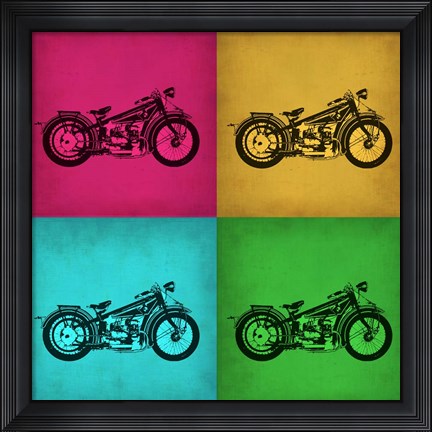Framed Vintage Bike Pop Art 1 Print