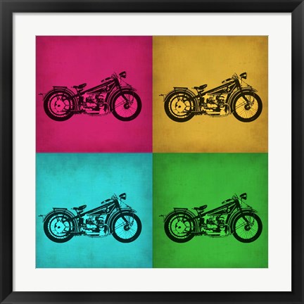 Framed Vintage Bike Pop Art 1 Print