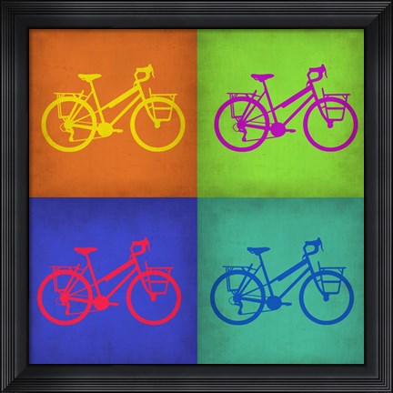 Framed Vintage Bicycle Pop Art 1 Print