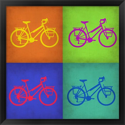 Framed Vintage Bicycle Pop Art 1 Print