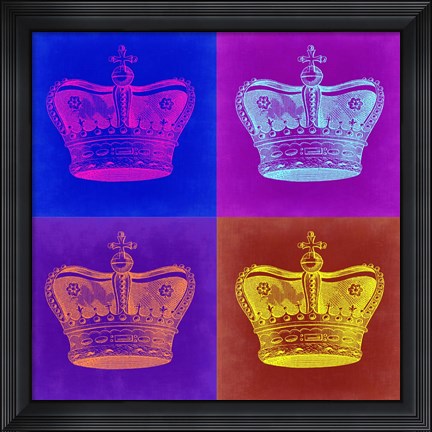 Framed Crown Pop Art 1 Print