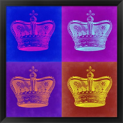 Framed Crown Pop Art 1 Print