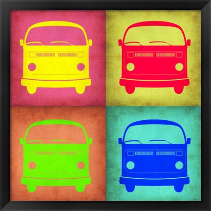 Framed Vintage Bus Pop Art 1 Print