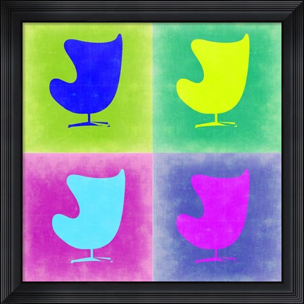 Framed Egg Chair Pop Art 1 Print