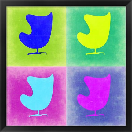 Framed Egg Chair Pop Art 1 Print