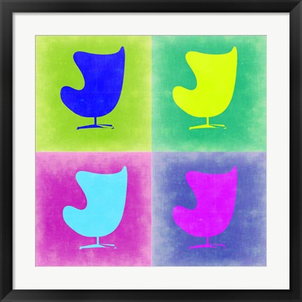 Framed Egg Chair Pop Art 1 Print