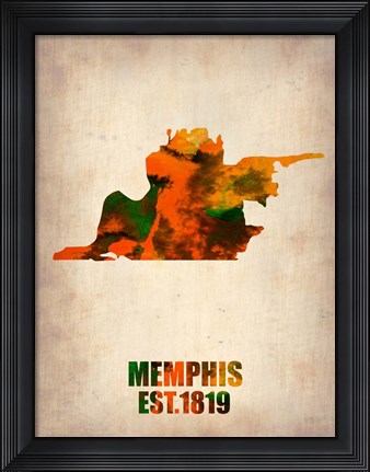 Framed Memphis Watercolor Map Print