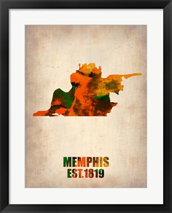 Framed Memphis Watercolor Map Print